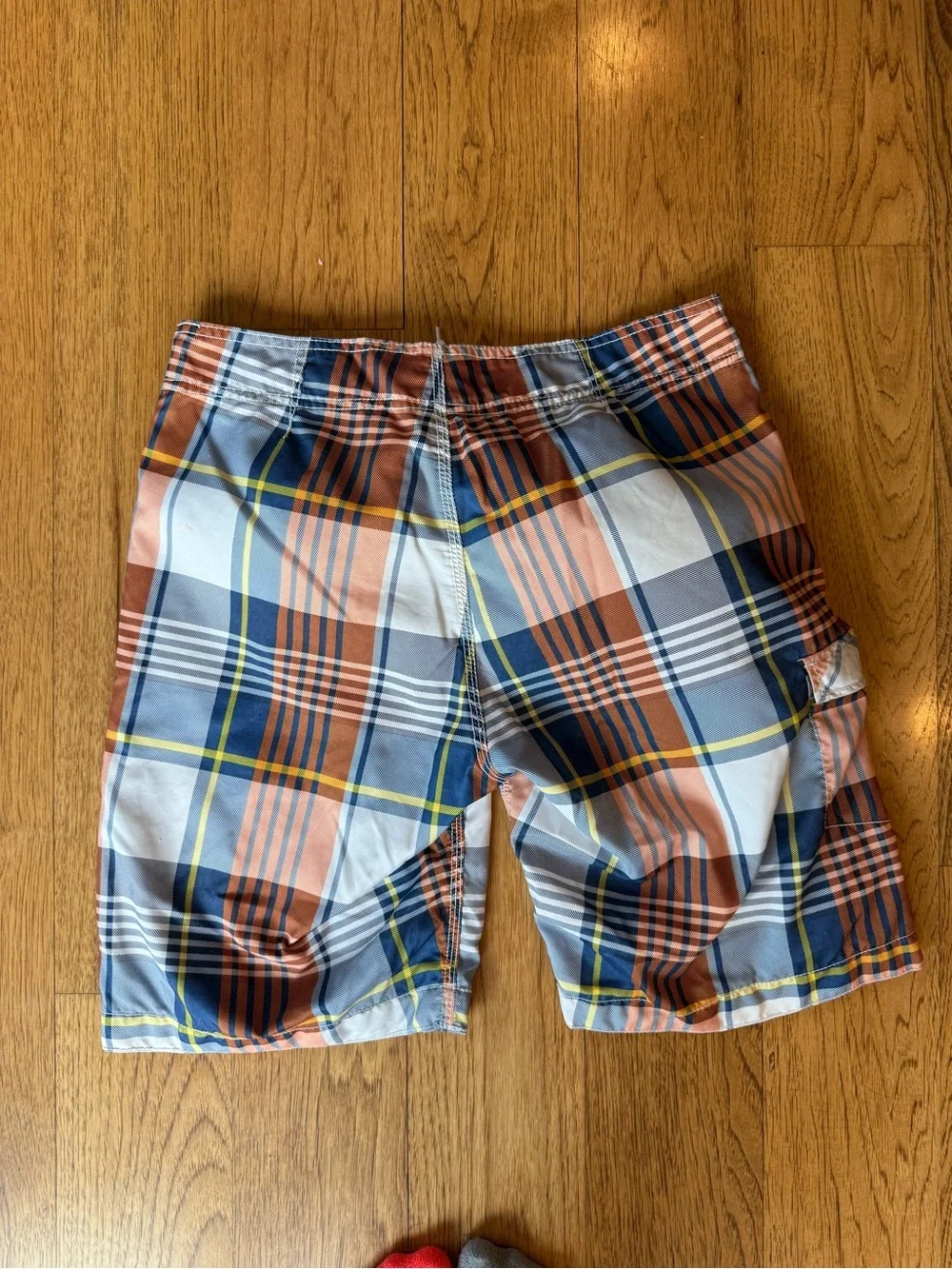 Old Navy Plaid Swim Board Shorts in Blue and Orange